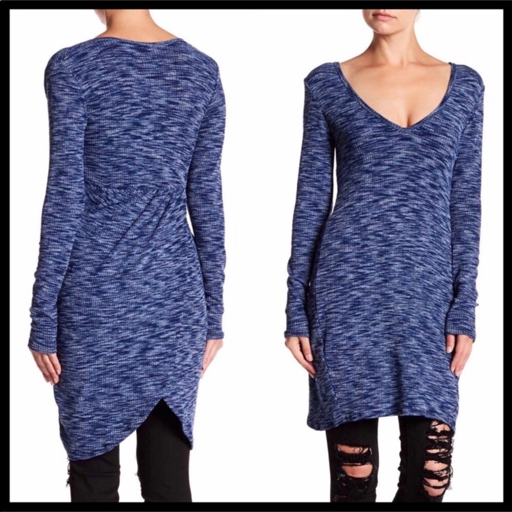 AMERICAN TWIST BLUE V-NECK MINI TUNIC DRESS A3C - Picture 3 of 8